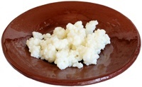kefir-grains-on-a-brown-plate