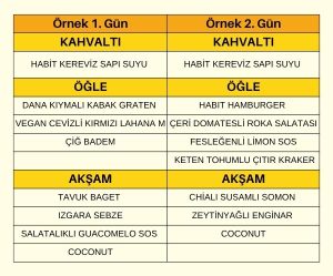Habit Hızlı Toparlanma Paketi Örnek Menü