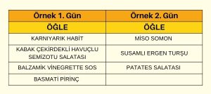 Tek Öğün Ofis Paketi Örnek Menü